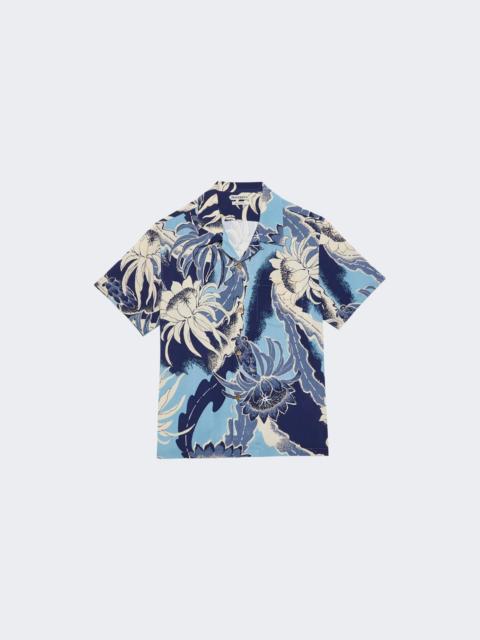 JW Anderson Camp Collar Short Sleeve Shirt Sapphire Blue Hawaiian Print