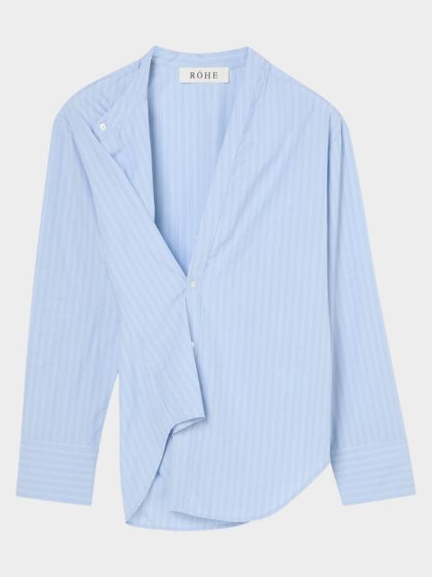 Stripe Long-Sleeve Overlap Shirt