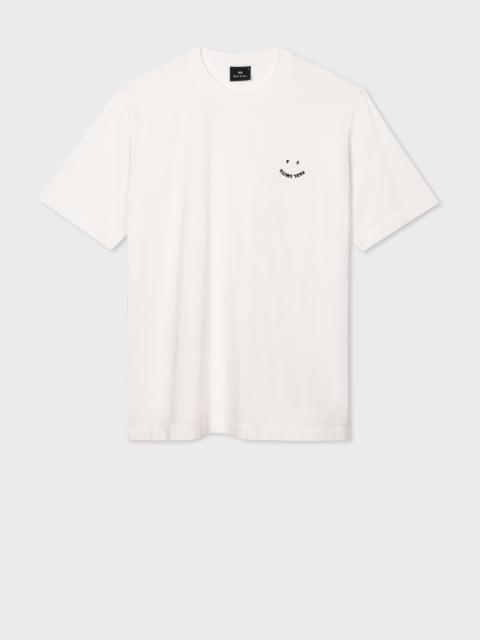 Paul Smith White Embroidered 'Happy' T-Shirt