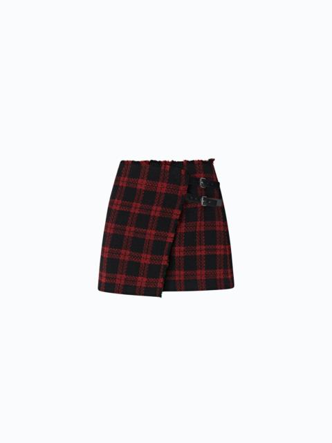 PINKO WRAP MINI SKIRT WITH CHECK PATTERN