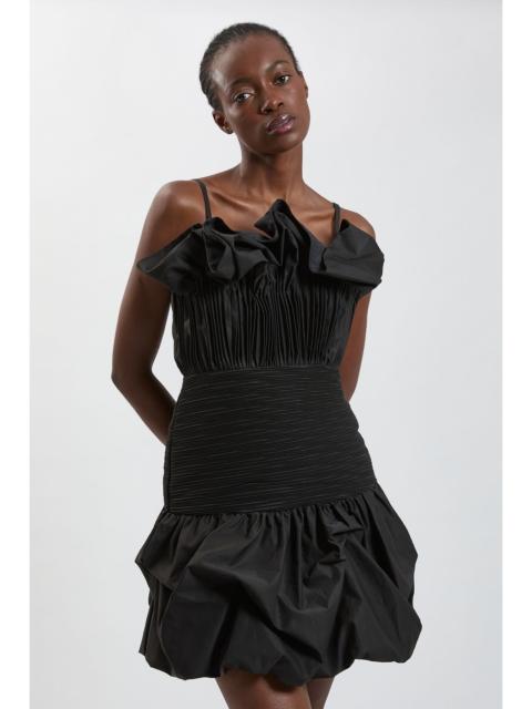 KAREN MILLEN Taffeta Ruffle Detail Mini Dress
