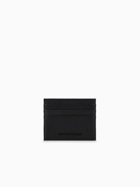 EMPORIO ARMANI Tumbled leather card holder