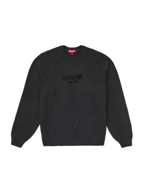 Supreme Supreme Flocked Logo Sweater Black