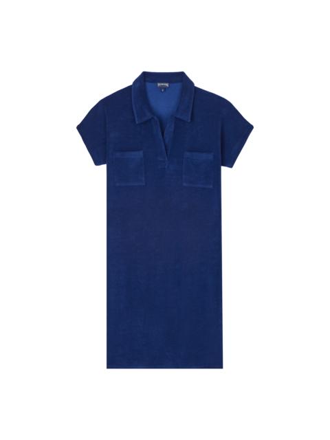 Women Terry Polo Dress Solid