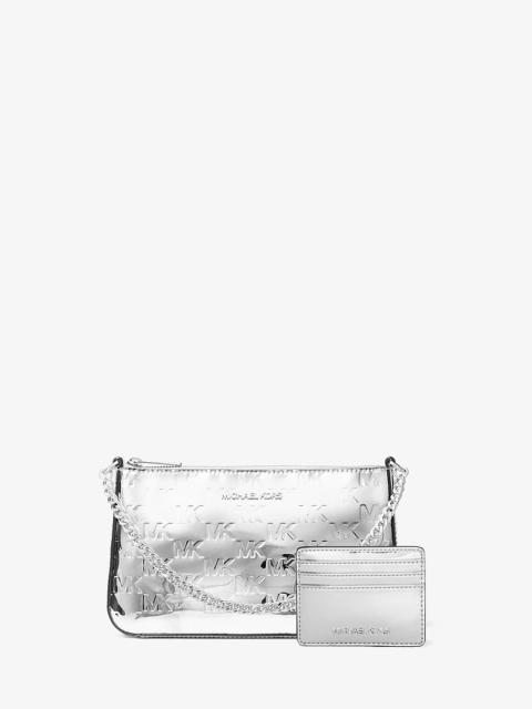 MICHAEL KORS Jet Set Patent Logo Debossed Pochette and Card Case Gift Set