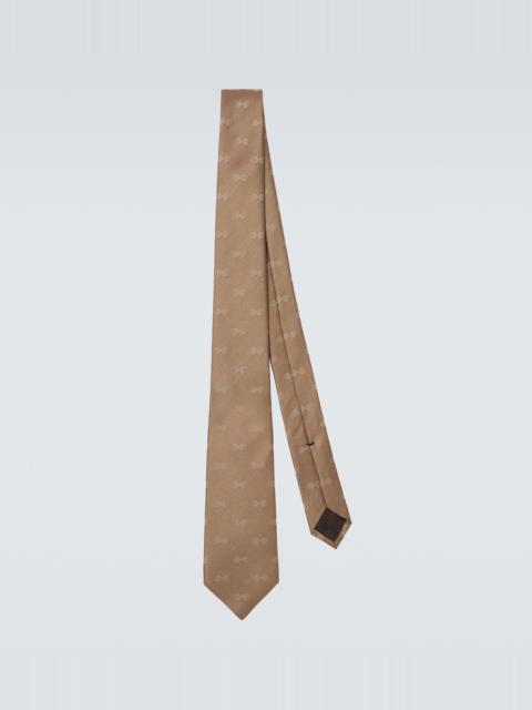 GUCCI Horsebit silk jacquard tie