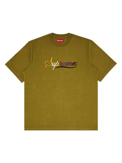 Supreme Cursive Short-Sleeve Top 'Dusty Olive'