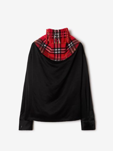 Burberry Satin and Check Scarf Top