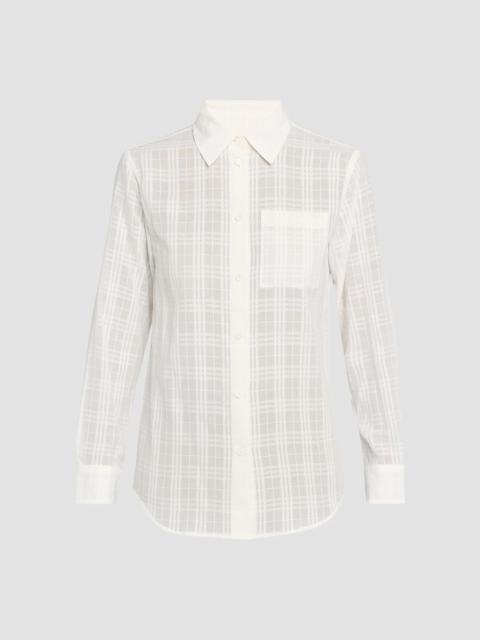Burberry Women's Emma Check Cotton Shirt - Chalk White