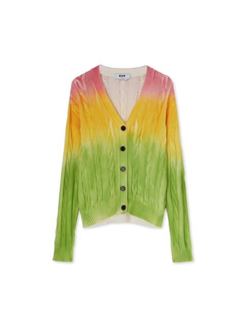 MSGM Braided cotton cardigan with faded treatment