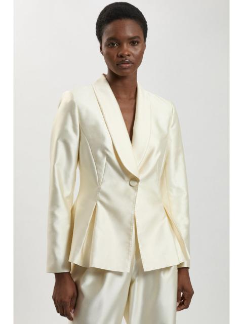 KAREN MILLEN Satin Twill Single Breasted Blazer