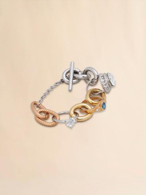 Marni MIXED LINK CHAIN BRACELET WITH JEWELLED RINGS