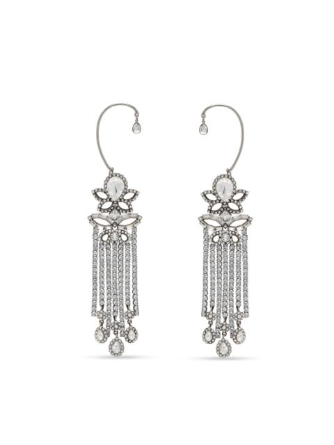 Alexander McQueen Women's Chandelier Silvertone & Crystal Drop Earrings - Black