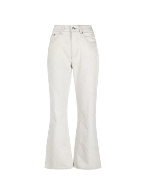 logo flared high-waisted trousers