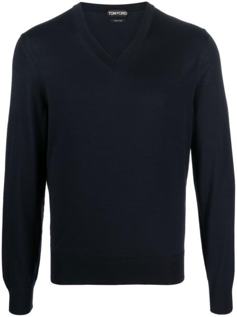 V-neck wool jumper