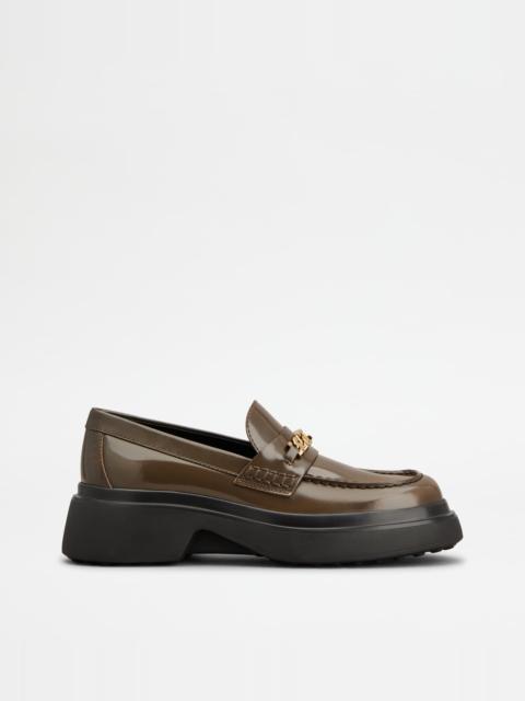 Tod's LOAFERS IN LEATHER - BROWN