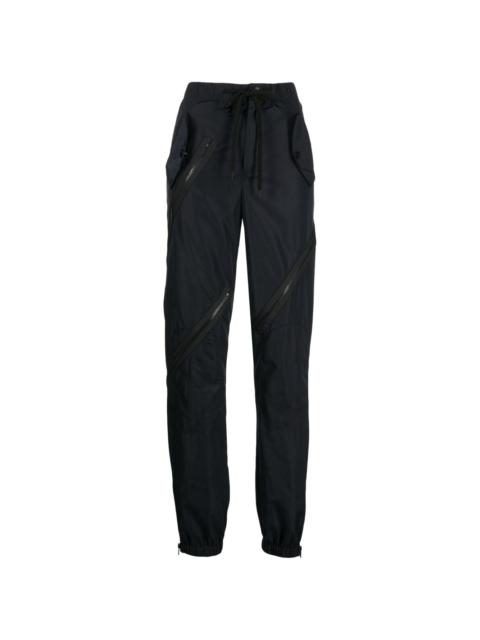 multi-zip drawstring-waist trousers