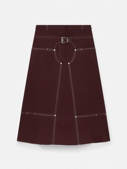 Stella McCartney Cotton Twill A-Line Midi Skirt