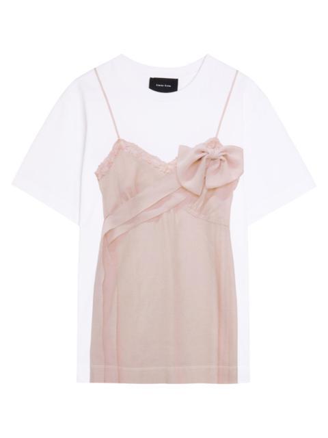 Simone Rocha Simone Rocha Bow Sash Slip Dress Trompe L'oeil Printed Cotton T-shirt