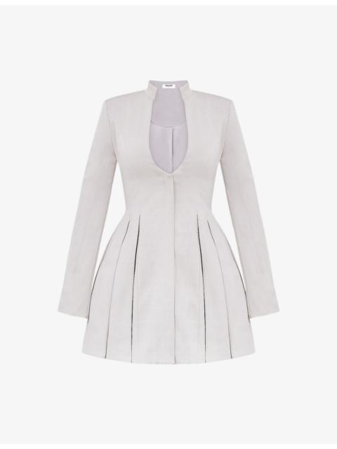 House of CB Heiress scoop-neck cotton-blend mini dress