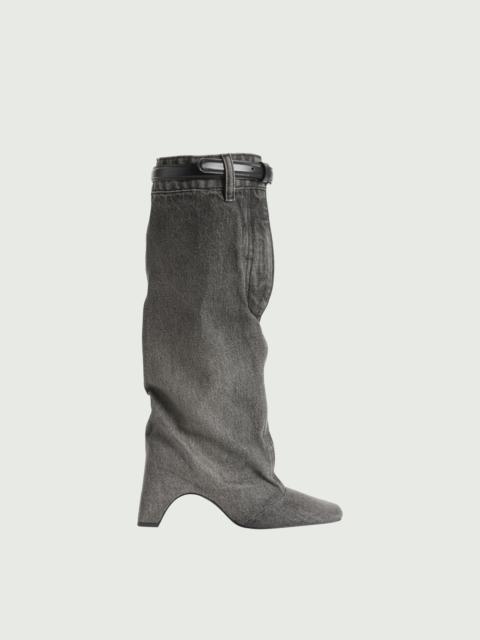 Denim Open Knee Bridge Boot