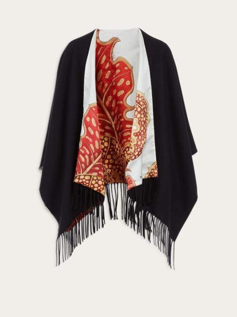 FERRAGAMO FOLIAGE DOUBLE FACE PONCHO