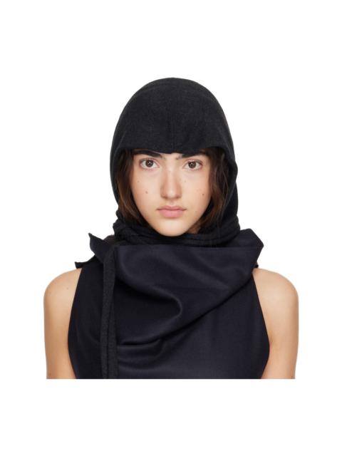 ISSEY MIYAKE Black Silk Cashmere Balaclava Cap