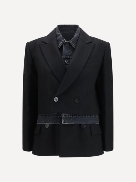 sacai Wool flannel and denim Jacket
