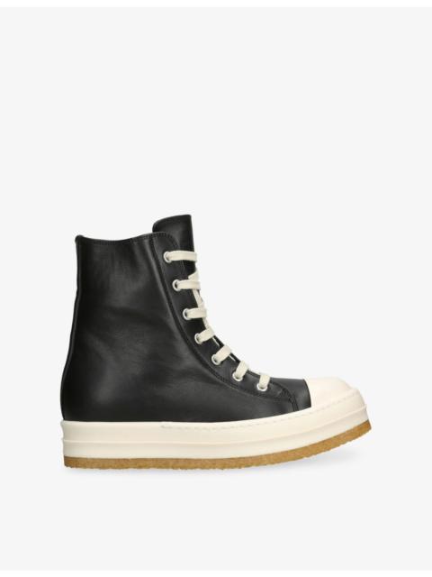 Rick Owens Creep High-Top Leather Trainers