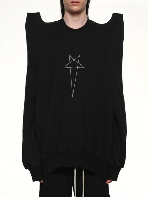 Rick Owens DRKSHDW Pentagram Tec Sweat in Black/Pearl