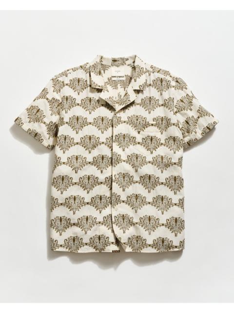 Short Sleeve Botanical Jacquard Camp Shirt