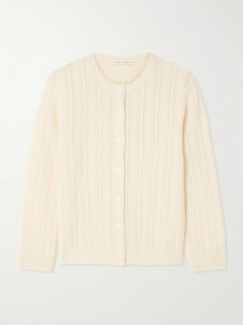 DÔEN Danae Cropped Cable-knit Cashmere Cardigan