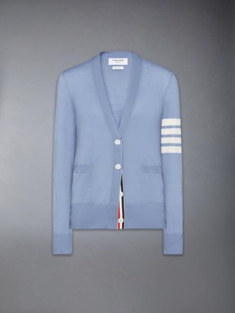 Thom Browne MERINO WOOL 4-BAR RELAXED FIT V-NECK CARDIGAN