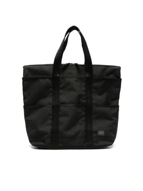 logo-patch twill tote bag