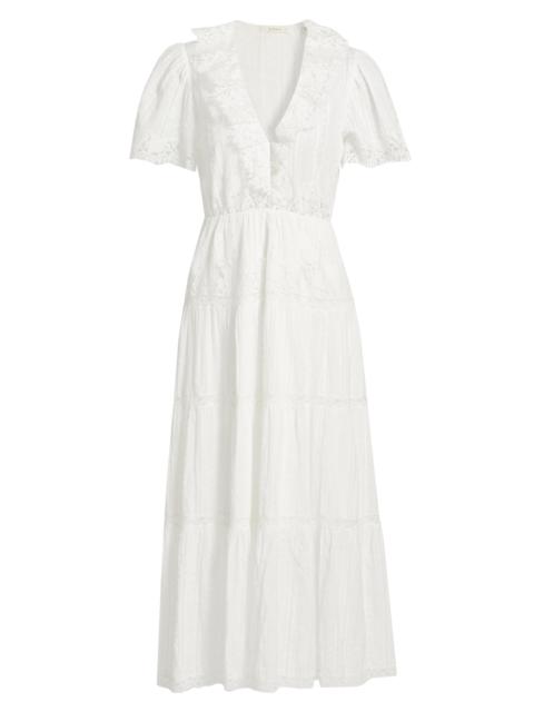 DÔEN Women's Gabriella Lace Cotton Midi-Dress - Salt