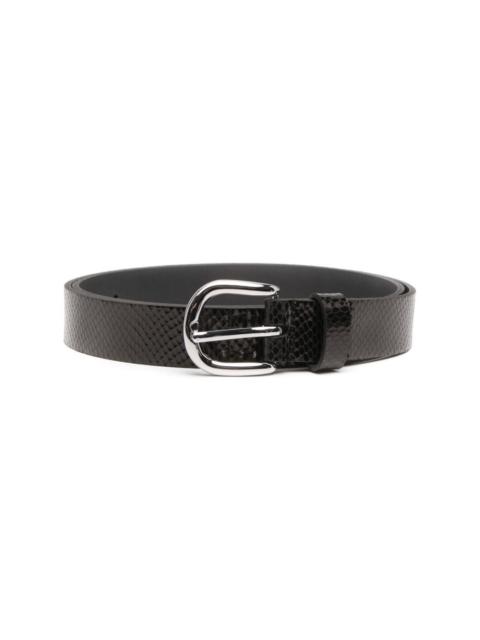 Zap snakeskin-effect belt