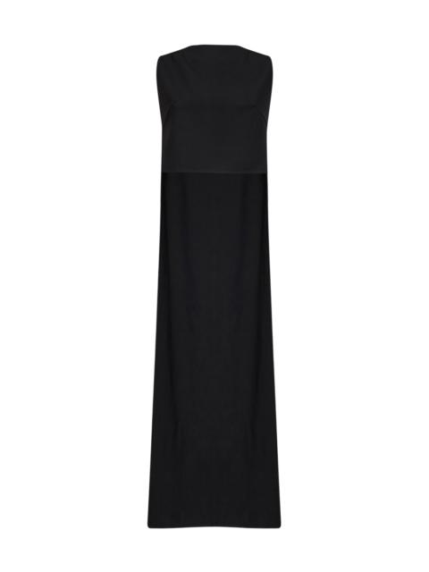 Jil Sander Black virgin wool asymmetric top