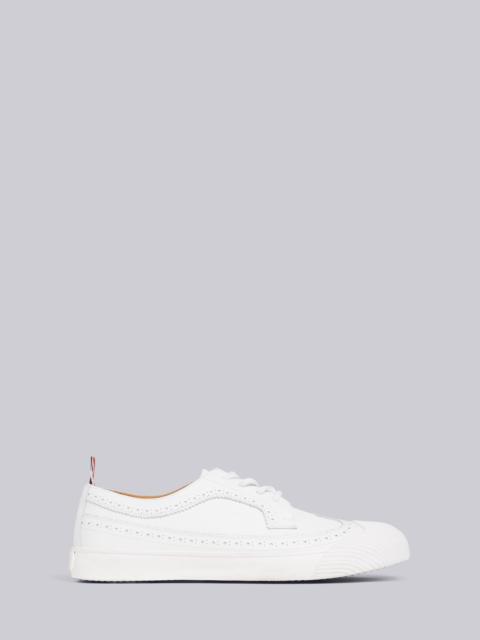 Thom Browne White Pebbled Calfskin Longwing Brogue Trainer