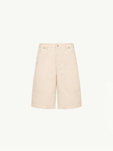 Moncler Linen & Cotton Gabardine Cargo Shorts