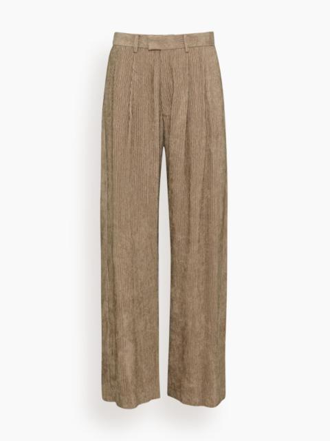 R13 Pleated Wide Leg Pant in Dusty Khaki