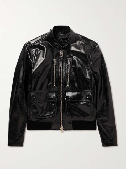 Patent-Leather Blouson Jacket