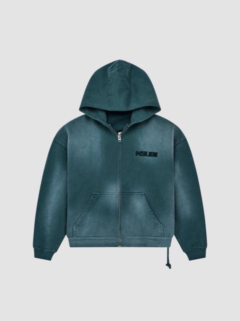 Ksubi Men's Rugged Cotton Zip-Front Hoodie - Green
