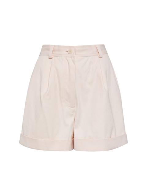 Maison Kitsuné pleated rolled-hem shorts