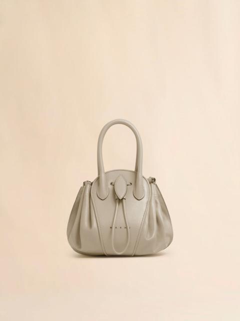 Marni TAUPE LEATHER TULIPEA SMALL HANDBAG