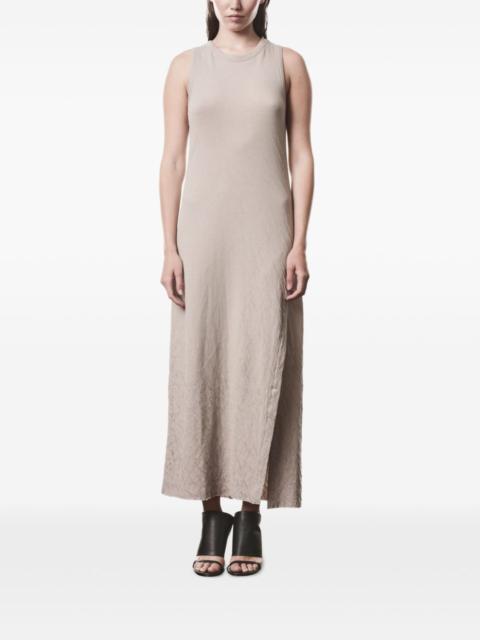 thom/krom side-slit textured midi dress