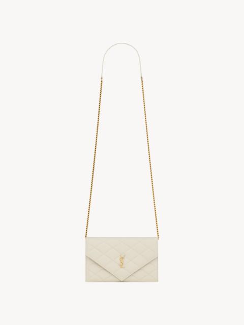 SAINT LAURENT PARIS CHAIN WALLET IN GRAIN DE POUDRE LEATHER