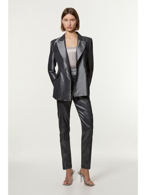 KAREN MILLEN Fluid Tailored Metallic Straight Leg Trousers