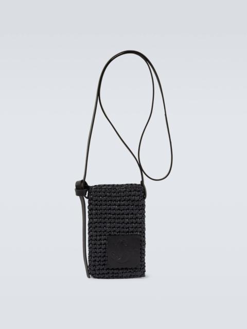 Jil Sander Crochet raffia phone pouch