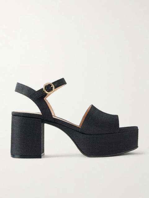 Gianvito Rossi Carol 35 Raffia Platform Sandals