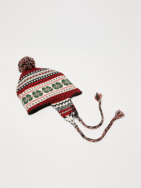 Max Mara BOSSO Pompom beanie hat